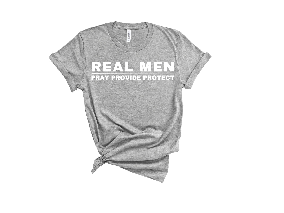 Real Men S/S Tee Shirt (white words)